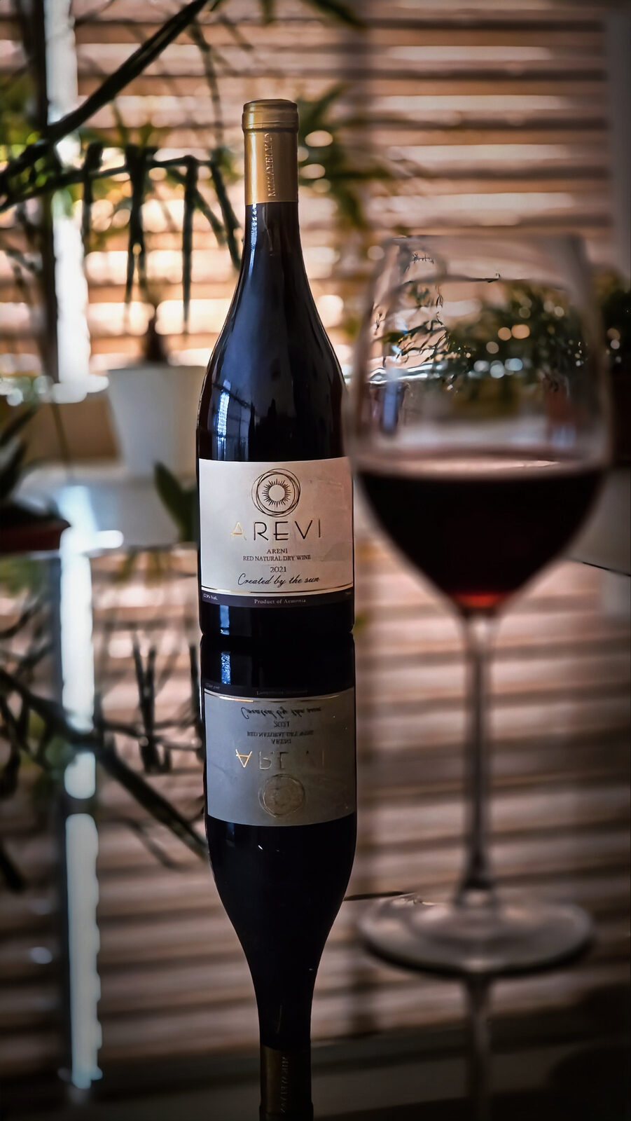 Arevi with wine glass